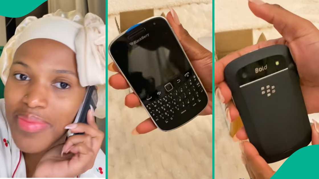 Lady buys BlackBerry Bold. Lady buys BlackBerry Bold.
