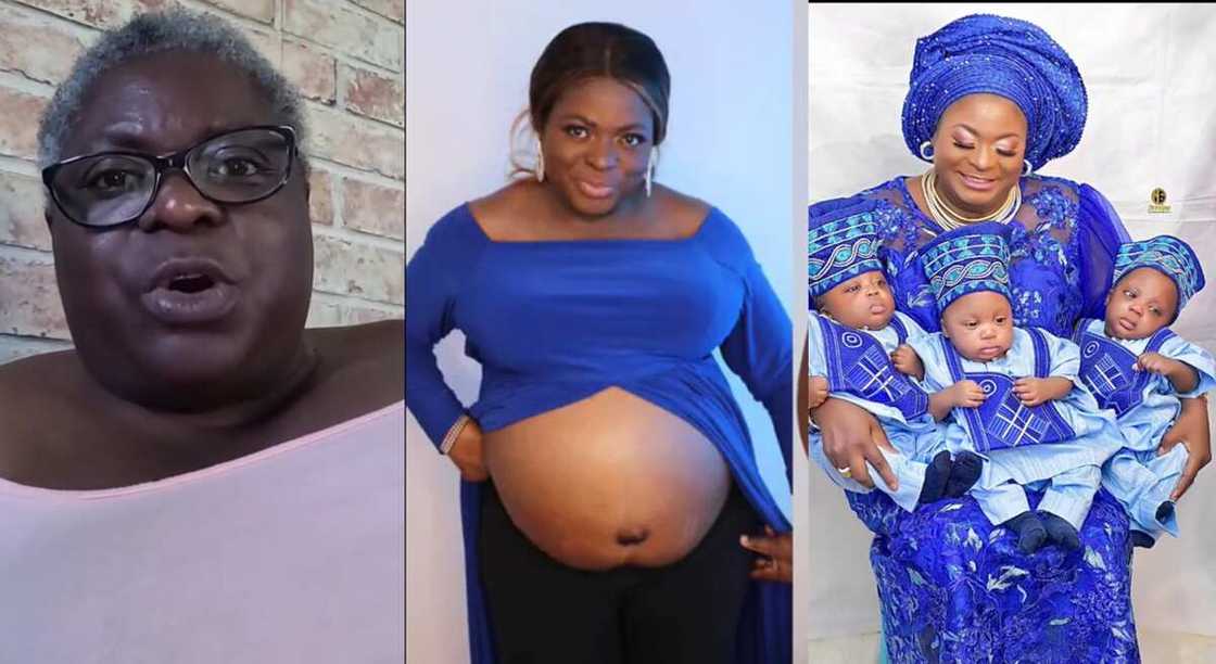 Photos of Funmi Edeni, a 54-year-old woman who gave birth to triplets. Photos of Funmi Edeni, a 54-year-old woman who gave birth to triplets.