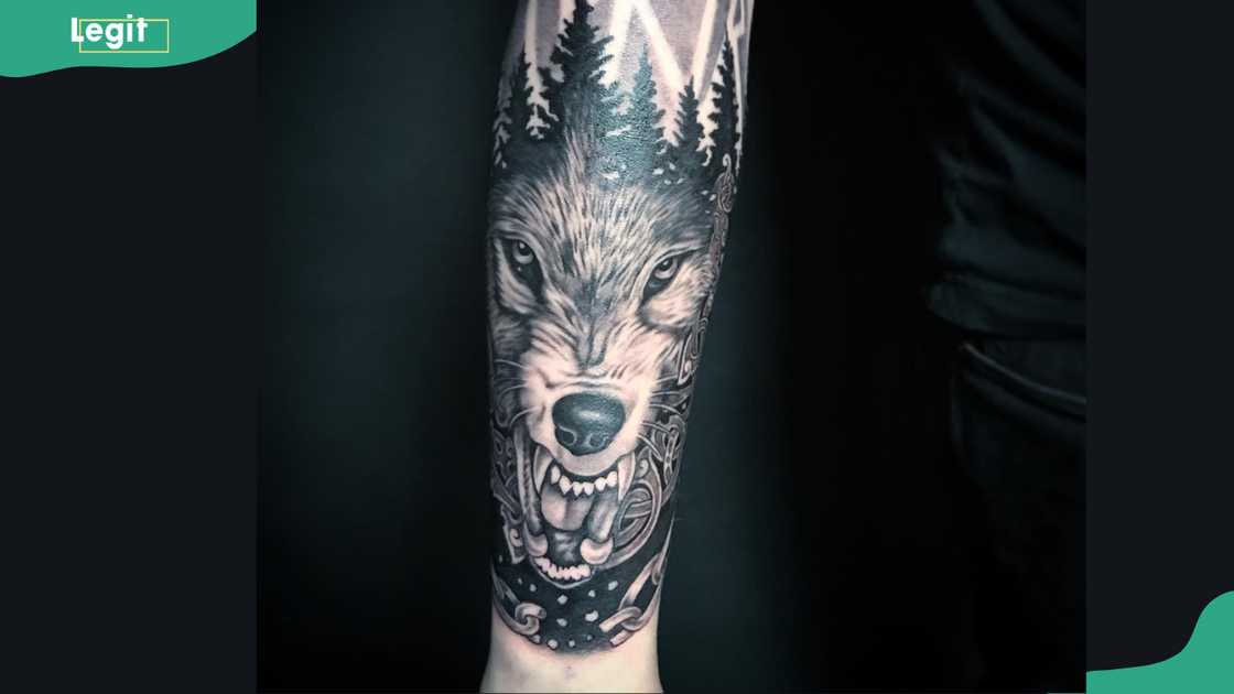 Fenrir forearm tattoo