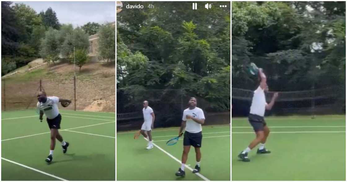 Davido playing tennis Davido playing tennis