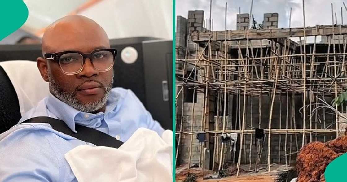 Nigerian man arrives his village to build a luxurious house. Nigerian man arrives his village to build a luxurious house.