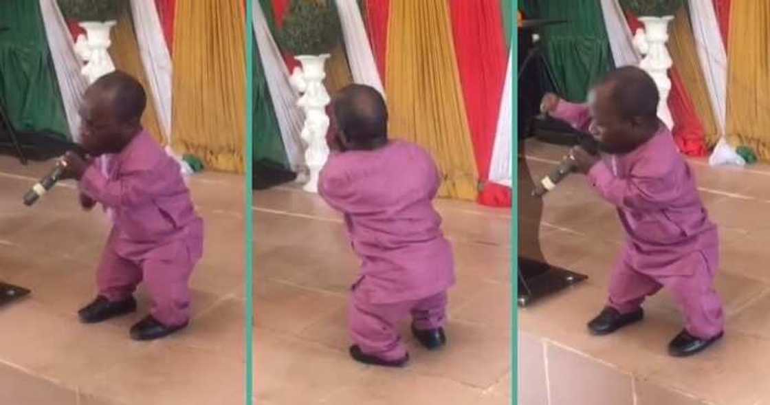 Short man thrills people with voice at altar during service Short man thrills people with voice at altar during service