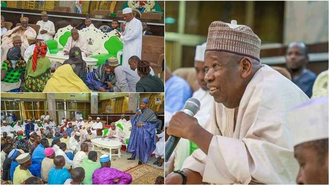 Maguzawa 200 sun karbi kalmar Shada a hannun Ganduje a fadar gwamnatin Kano Maguzawa 200 sun karbi kalmar Shada a hannun Ganduje a fadar gwamnatin Kano