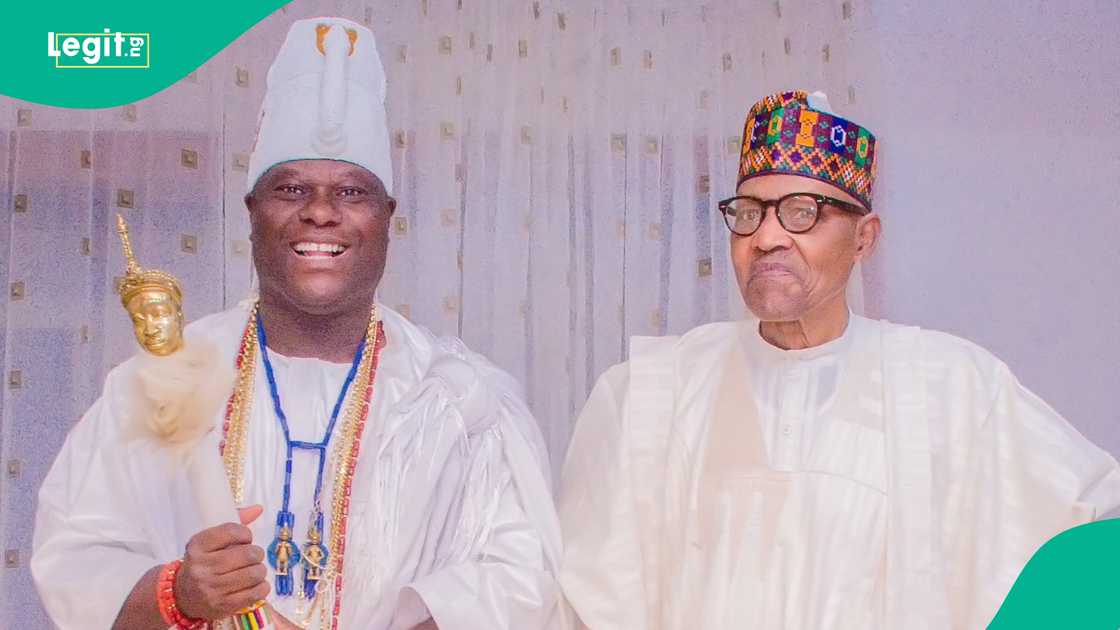 Ooni of Ife Praises Buhari's Leadership and Health During Courtesy Visit Ooni of Ife Praises Buhari's Leadership and Health During Courtesy Visit