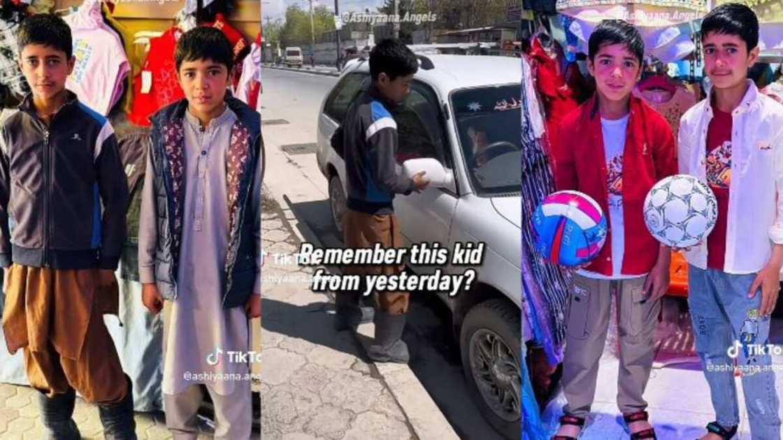 Young boys wash cars to help parents