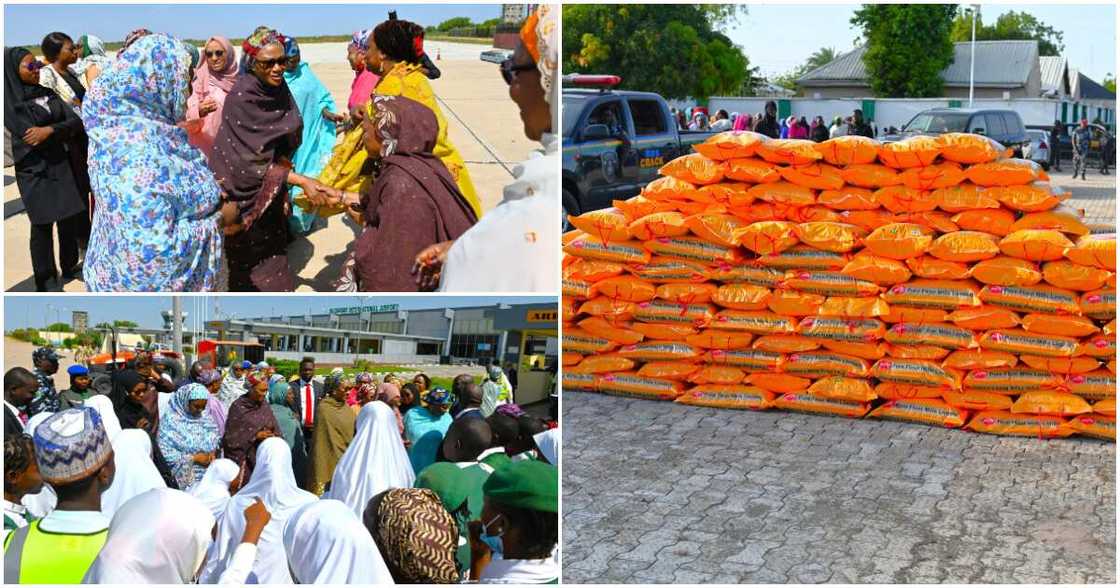 Flood victims of Damaturu, Yobe State, Women Presidential Campaign Team of the All Progressives Congress (APC)