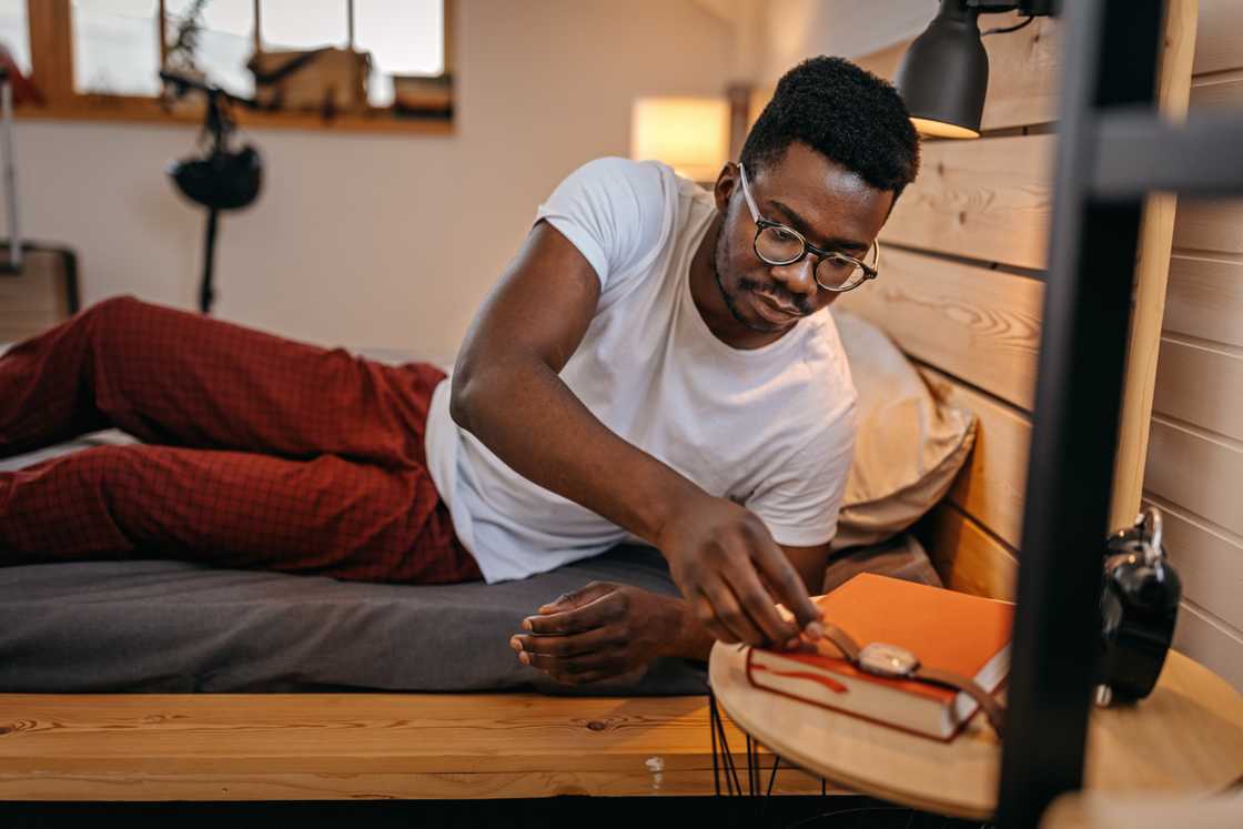 A man is getting ready for bedtime A man is getting ready for bedtime