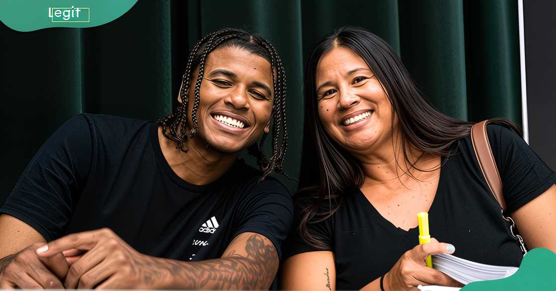 Jalen Green and Bree Purganan pose together. Jalen Green and Bree Purganan pose together.