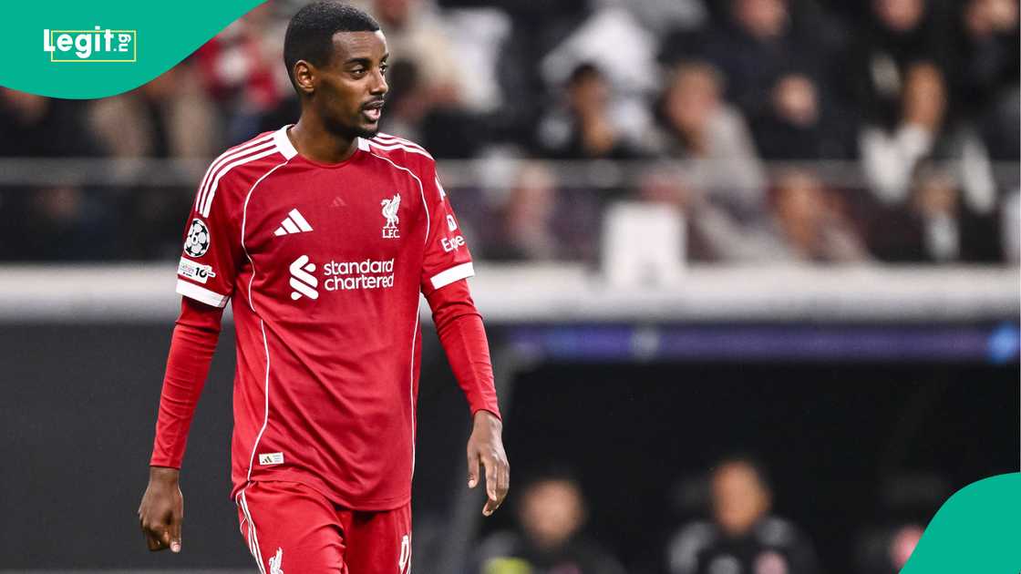 Alexander Isak, Liverpool, Eintracht Frankfurt, Frankfurt Stadion, Germany, UEFA Champions League. Alexander Isak, Liverpool, Eintracht Frankfurt, Frankfurt Stadion, Germany, UEFA Champions League.