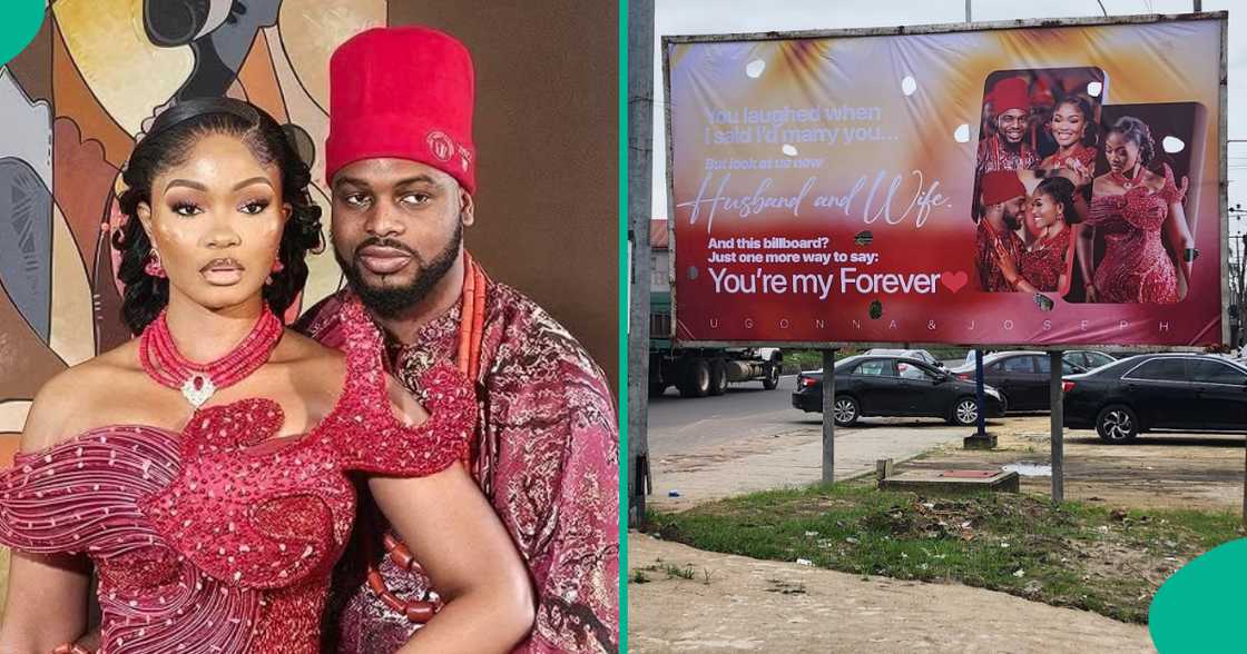A Nigerian man shares why he rented a billboard to display wedding photos