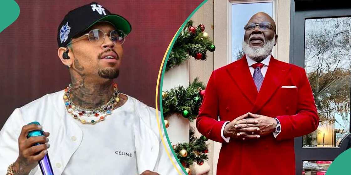 Chris Brown makes fun of TD Jakes in viral video.