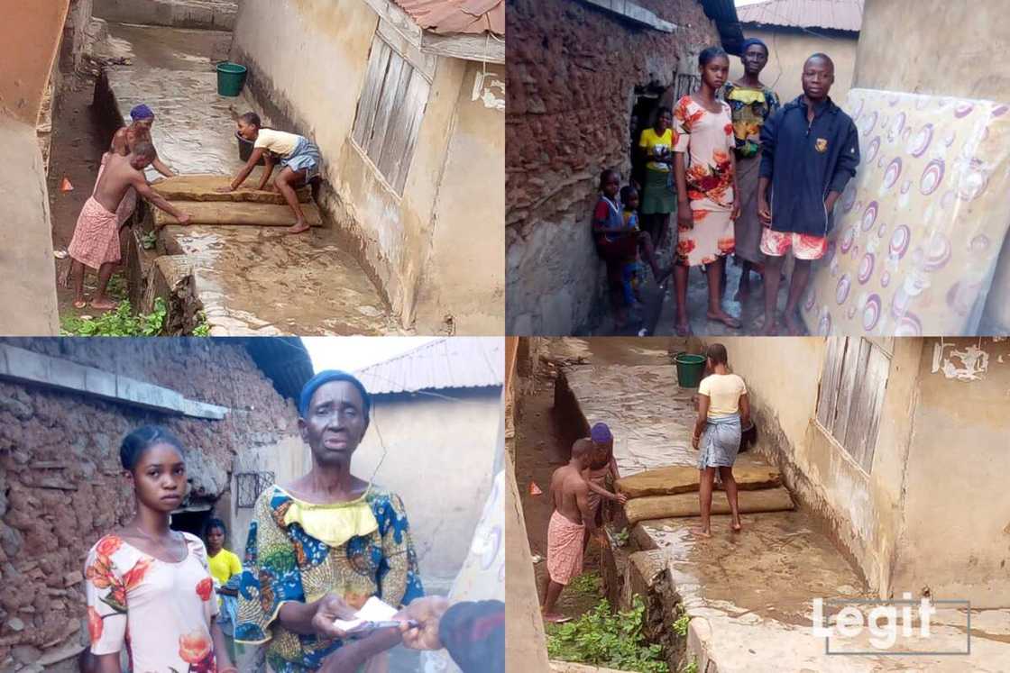 Days after Legit.ng’s post, family who washed old mattress on Christmas Day receives help