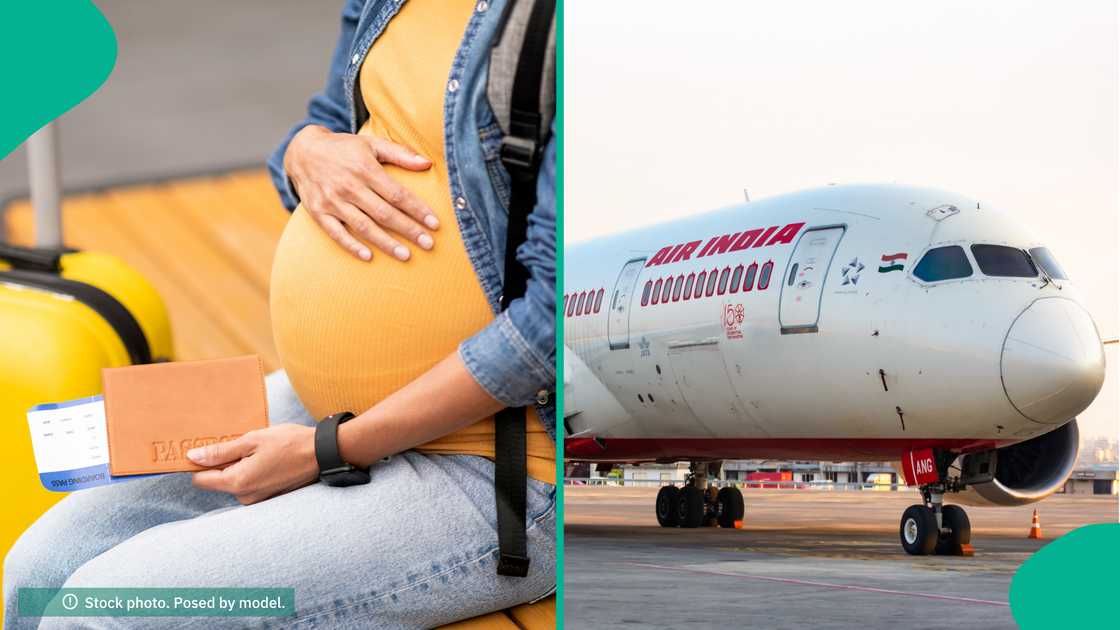 A heavily pregnant woman who boarded an Air India flight goes into labour while in the air. A heavily pregnant woman who boarded an Air India flight goes into labour while in the air.