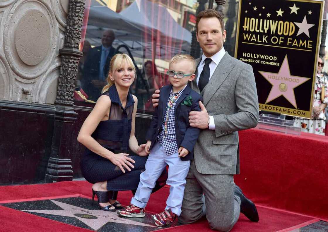 Chris Pratt, Anna Faris and son Jack Pratt attend the Hollywood Walk of Fame