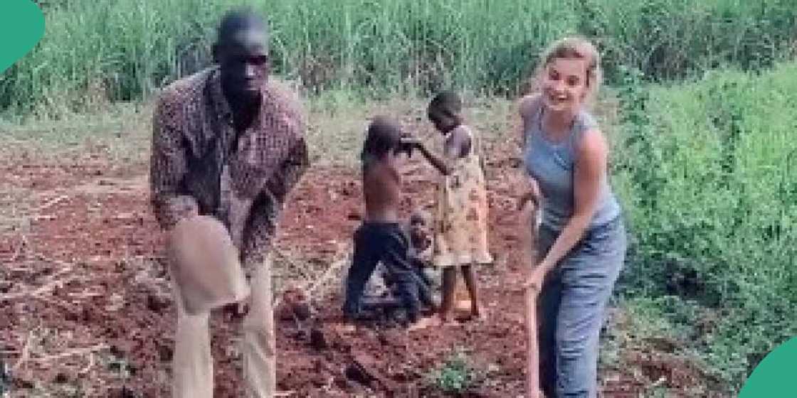 Video shows white woman working on farm with village man she fell in love with Video shows white woman working on farm with village man she fell in love with