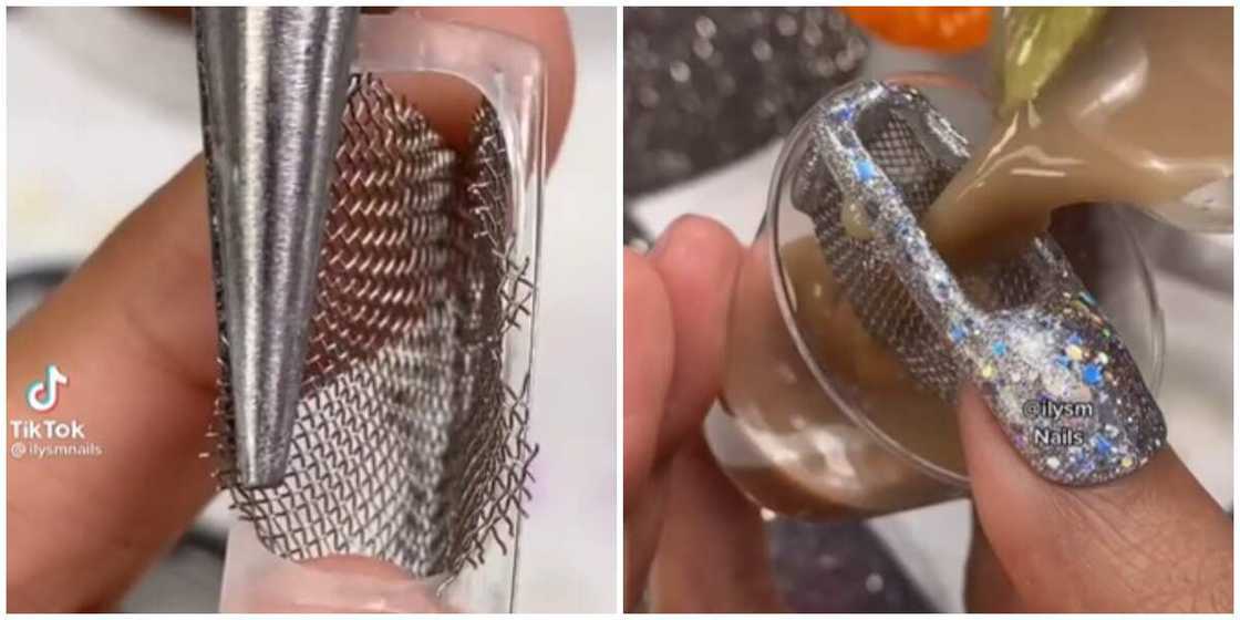 Photos of a nail tutorial. Photos of a nail tutorial.