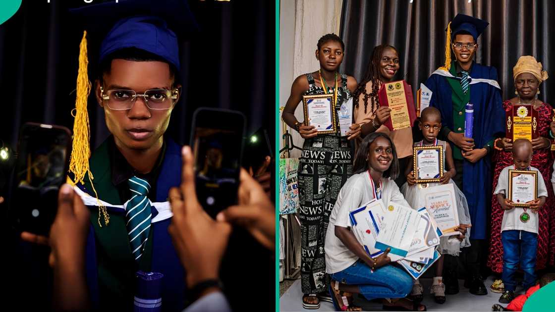A student who had four side hustles celebrated as he finally bagged an accounting degree.