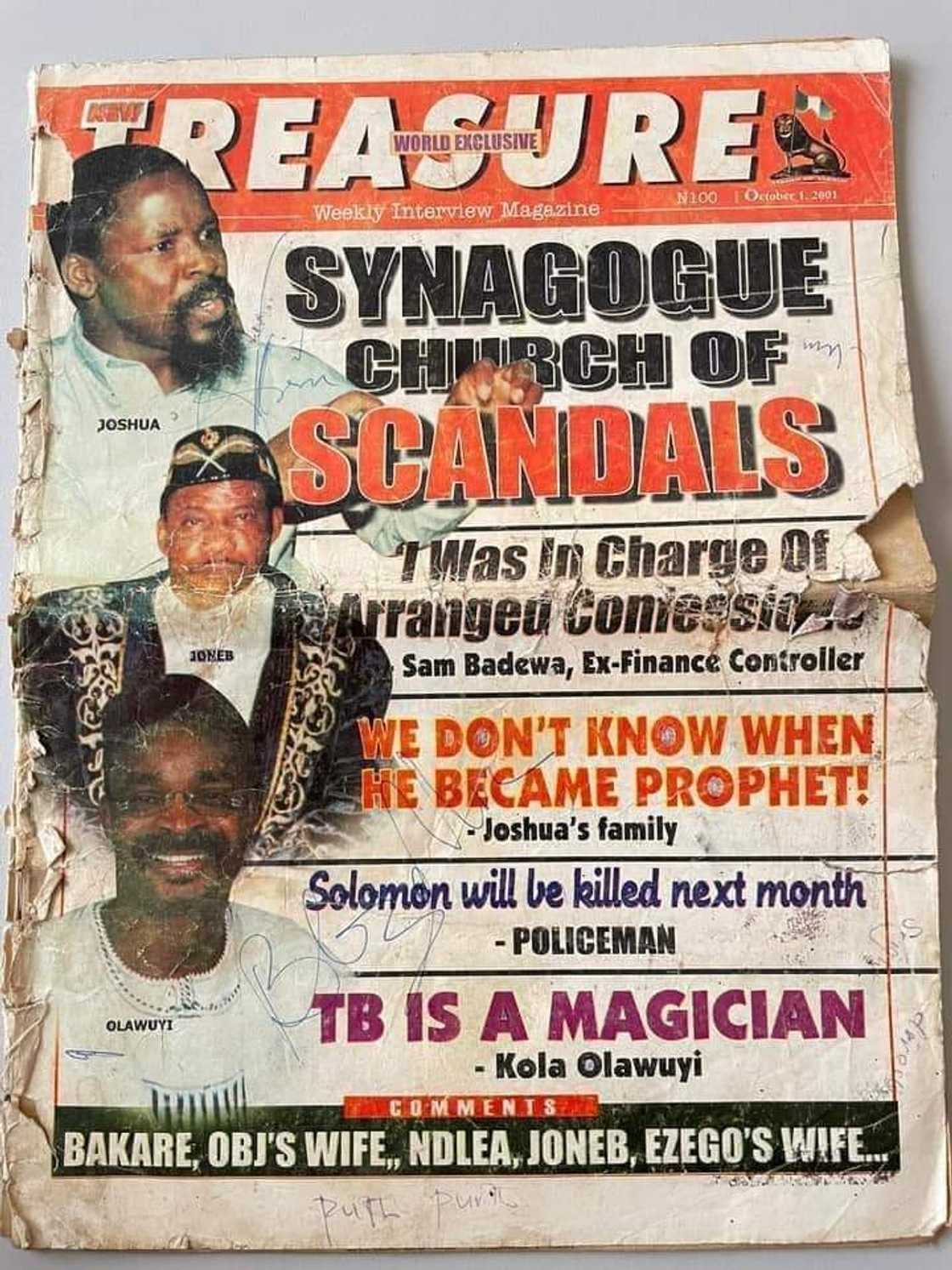 Kolawole Olawuyi alleged that TB Joshua was a magician