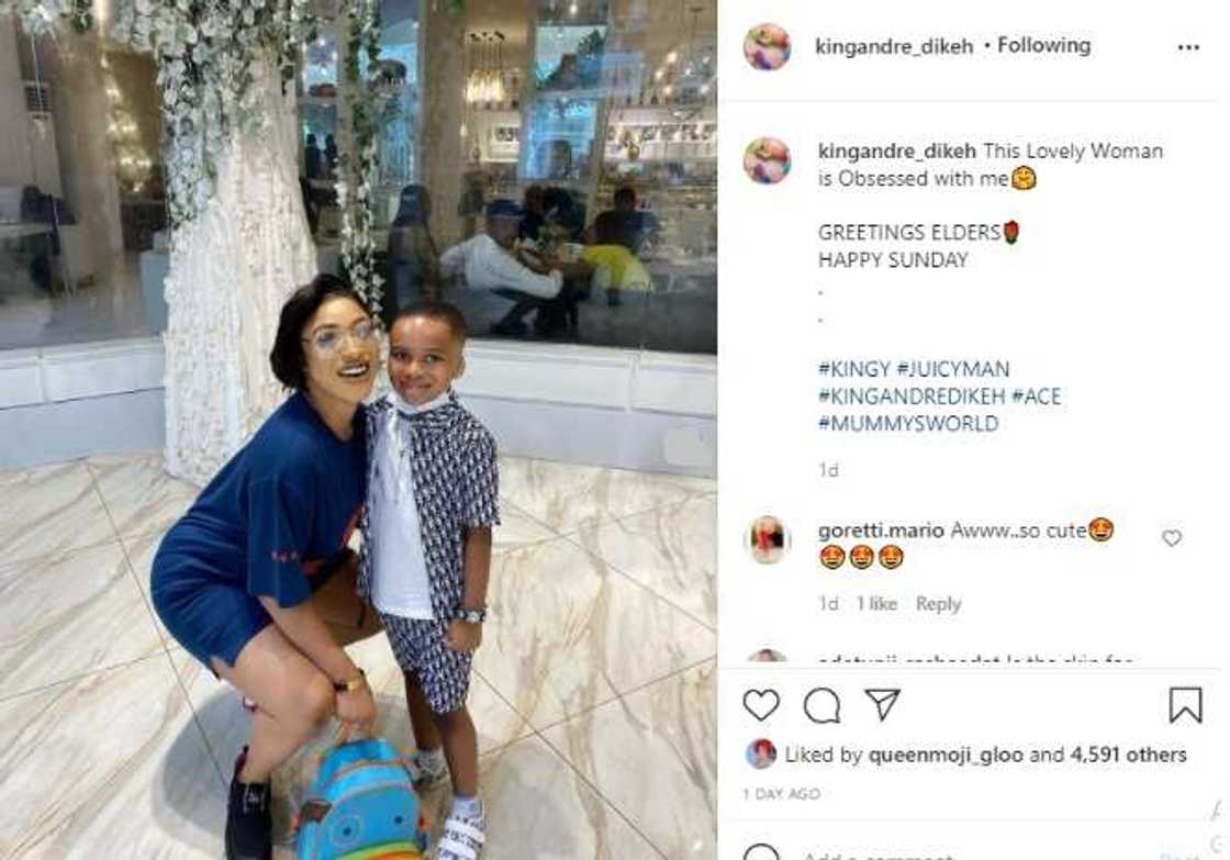 This woman is obsessed with me - Tonto Dikeh's son King Andre says as he shares cute photos