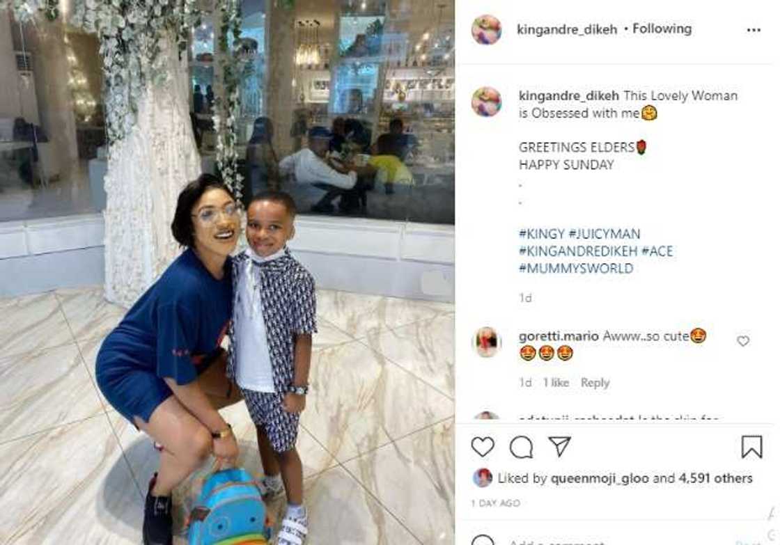 This woman is obsessed with me - Tonto Dikeh's son King Andre says as he shares cute photos This woman is obsessed with me - Tonto Dikeh's son King Andre says as he shares cute photos