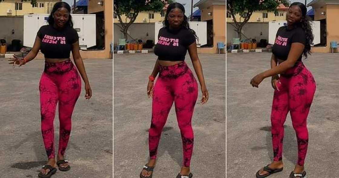 Lady shows off her perfect body shape Lady shows off her perfect body shape