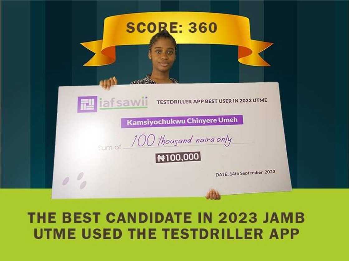 TestDriller Celebrates Kamsiyochukwu and other Outstanding 2023 UTME Candidates