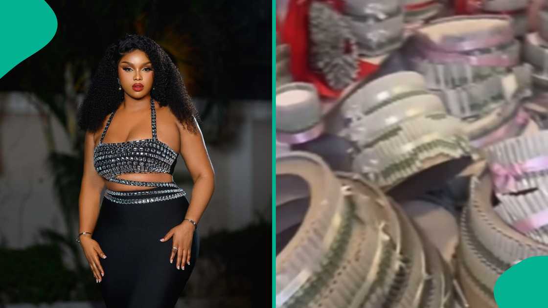 Onyeka shares video of money cakes.