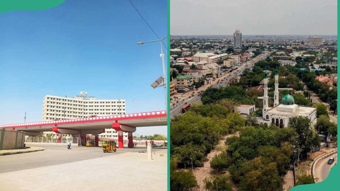 Underpass at Kano State and a view of the a town in the state