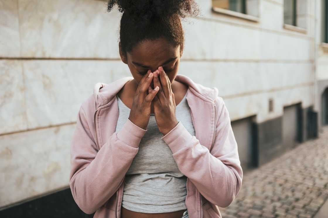 A sad young girl A sad young girl