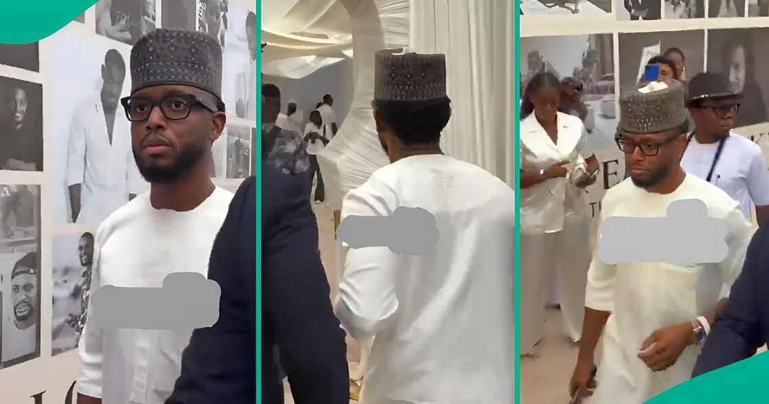 A man filmed crowd's reaction when Chike entered the venue of Alexx Ekubo's service of songs. A man filmed crowd's reaction when Chike entered the venue of Alexx Ekubo's service of songs.
