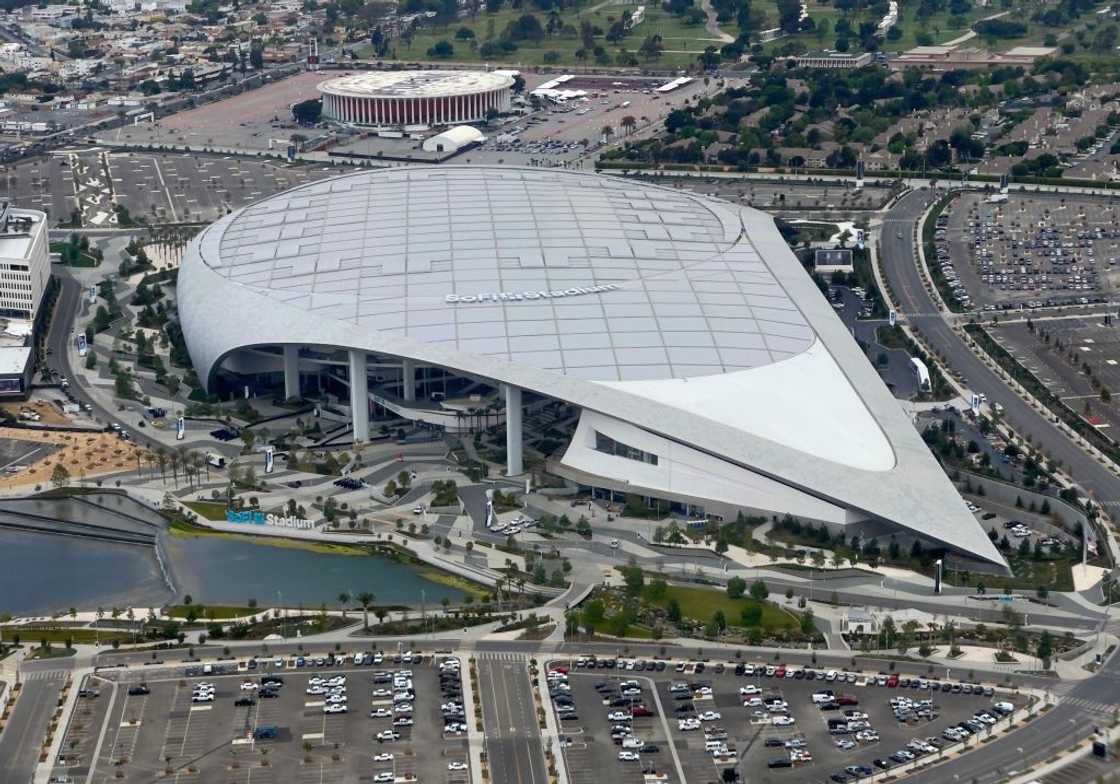 Aerial view of SoFi Stadium