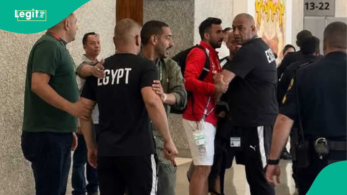 Egypt team during with the altercation with American police at their team hotel in Texas. Photo by Belal Elsisi Egypt team during with the altercation with American police at their team hotel in Texas. Photo by Belal Elsisi