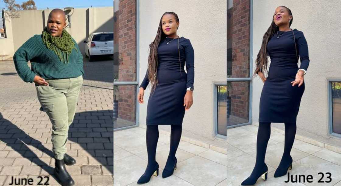 Photos of a lady who changed her shape after hitting the gym. Photos of a lady who changed her shape after hitting the gym.