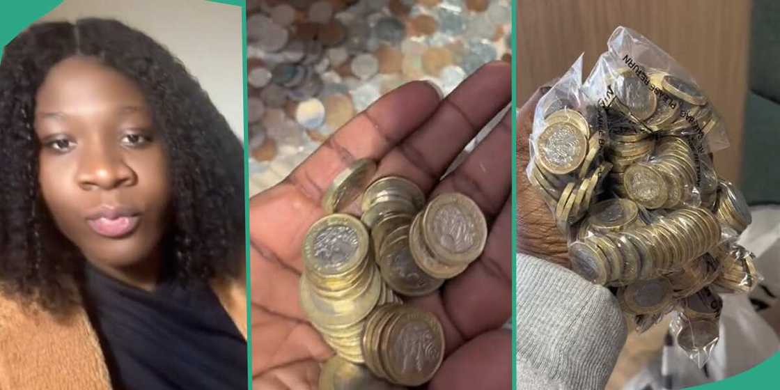 Lady in UK saves one pound daily. Lady in UK saves one pound daily.