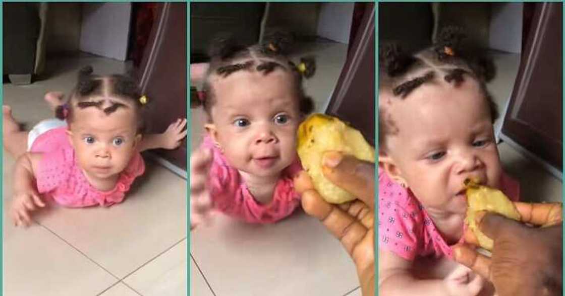 Video shows baby enjoying garri and soup Video shows baby enjoying garri and soup
