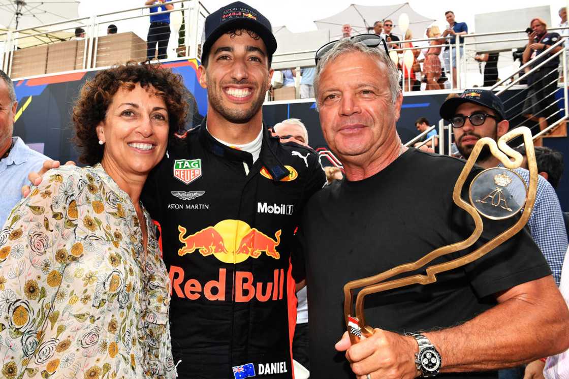 Daniel Ricciardo with his Mother and Father at Monte Carlo on 27 May 2018 in Monte Carlo, Monaco.