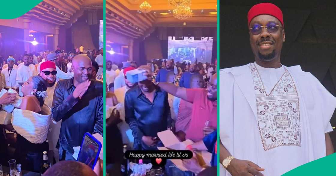 Obi Cubana celebrates with Jowizaza on sister's wedding. Obi Cubana celebrates with Jowizaza on sister's wedding.