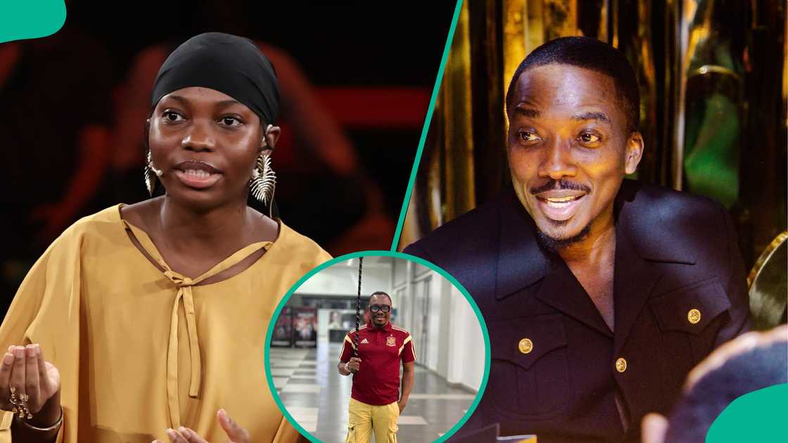Taaooma seen at Humour award with Bovi and Julius Agwu