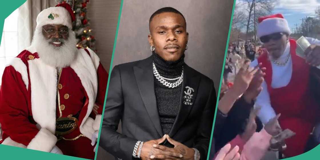 DaBaby dresses up like Santa Claus to share money to loacal DaBaby dresses up like Santa Claus to share money to loacal