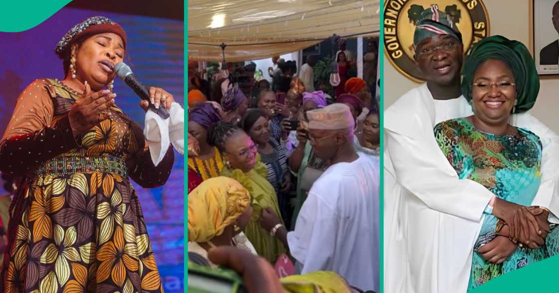 Tope Alabi thrills guests Raji Fashola's wife's birthday party. Tope Alabi thrills guests Raji Fashola's wife's birthday party.