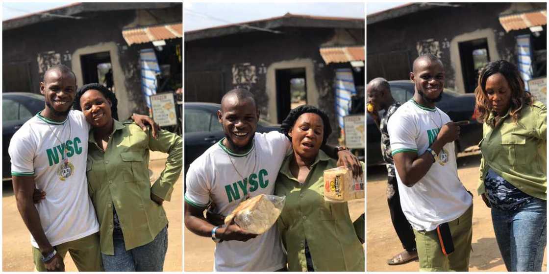 Adorable photos as man hails mum who sold bread to train him in school Adorable photos as man hails mum who sold bread to train him in school