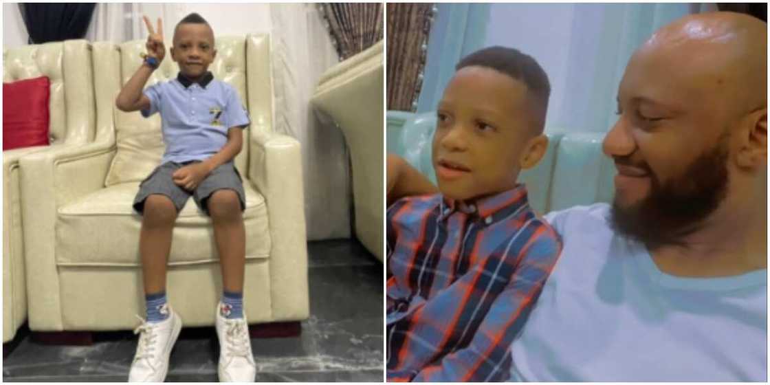 Actor Yul Edochie and son Actor Yul Edochie and son