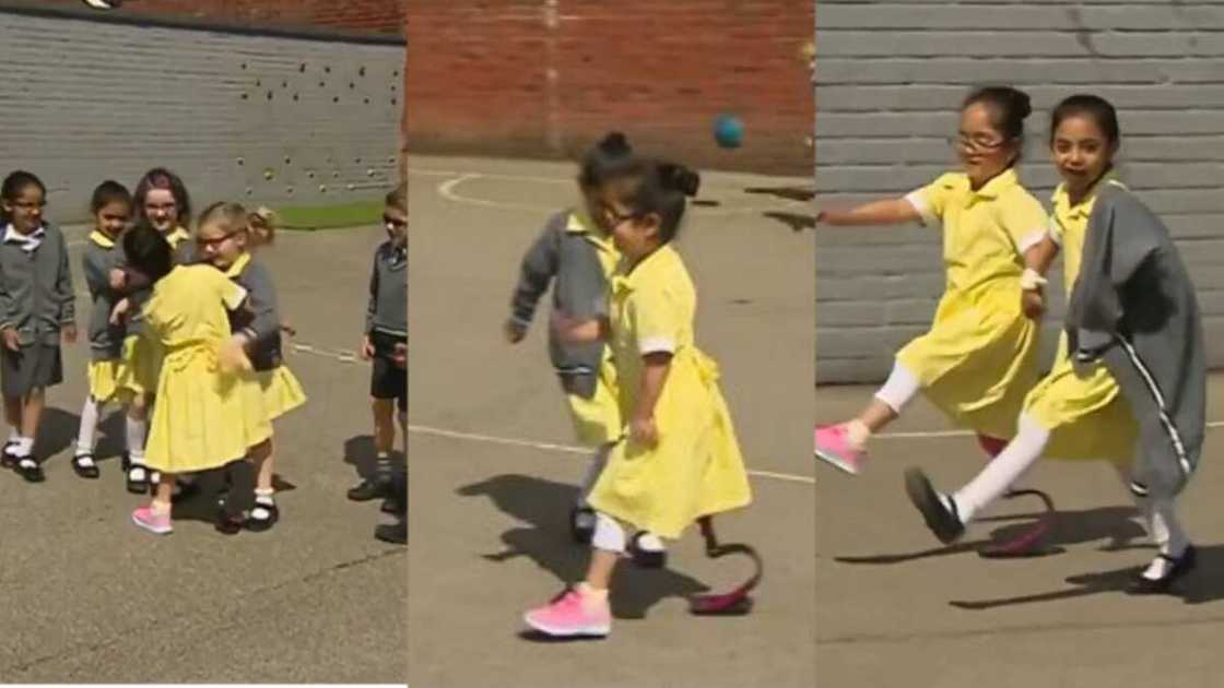 Schoolmates appreciate friend's prosthetic leg Schoolmates appreciate friend's prosthetic leg