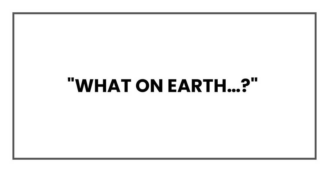 "What on earth…?" "What on earth…?"