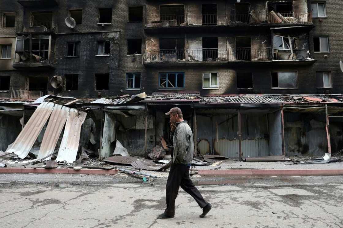 The town of around 10,000 people before the war has for weeks been relentlessly shelled by Russian forces The town of around 10,000 people before the war has for weeks been relentlessly shelled by Russian forces