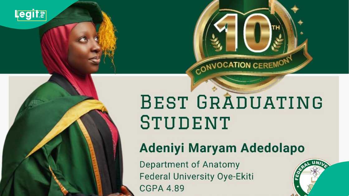 Nigerians react as anatomy student emerges overall best graduating student of FUOYE with CGPA of 4.89 Nigerians react as anatomy student emerges overall best graduating student of FUOYE with CGPA of 4.89