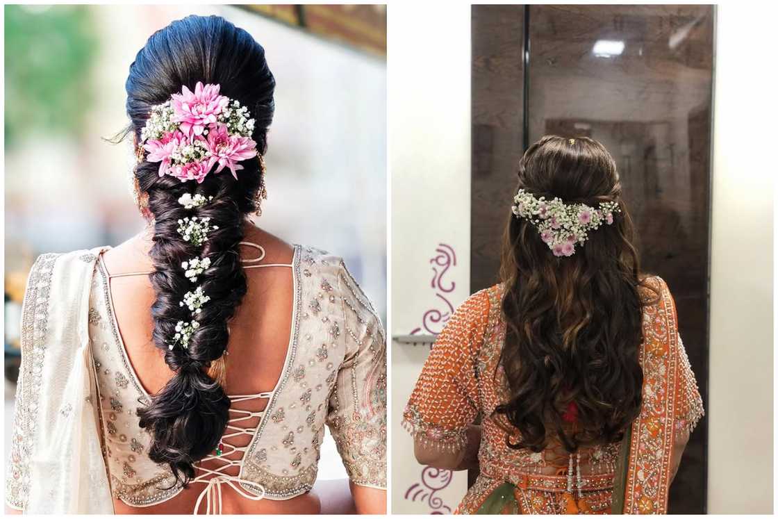 Boho braid with fresh flowers Boho braid with fresh flowers