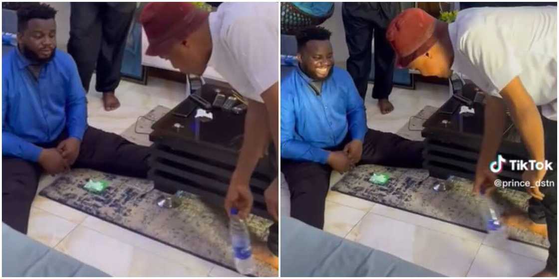 Sabinus' bottle flip challenge Sabinus' bottle flip challenge