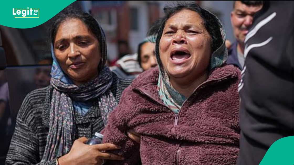 Mother of Vishwash Ramesh weeping. Mother of Vishwash Ramesh weeping.