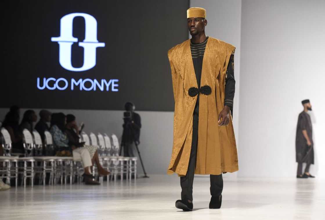 A model walking the runway during Lagos Fashion and Design Week A model walking the runway during Lagos Fashion and Design Week